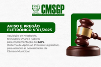 Aviso de Pregão Eletrônico 01/2025.  Aquisição de notebooks, televisores - smart tv e tablets para implementação do 